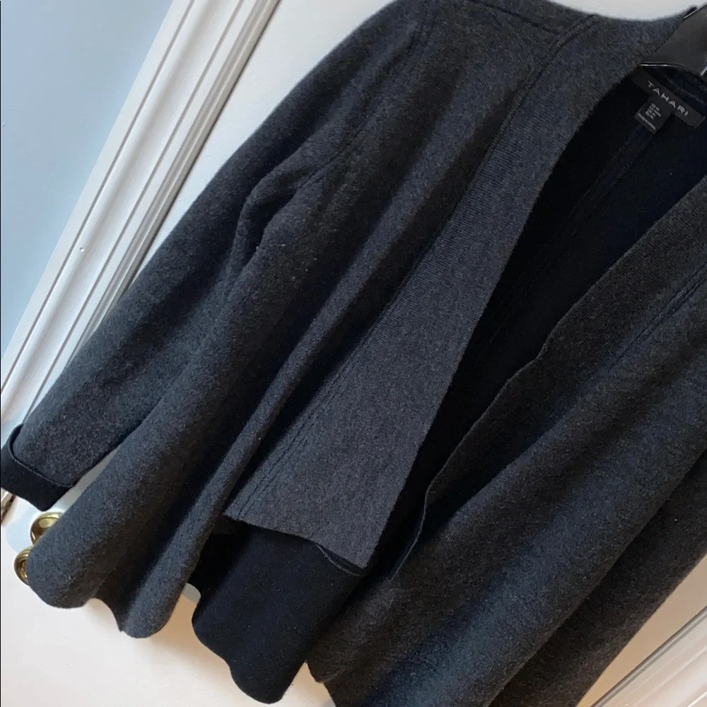 Tahari Gray Soft & Warm Women's Cardigan